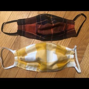 2 Fall Colors Buffalo Plaid Reversible Facemasks